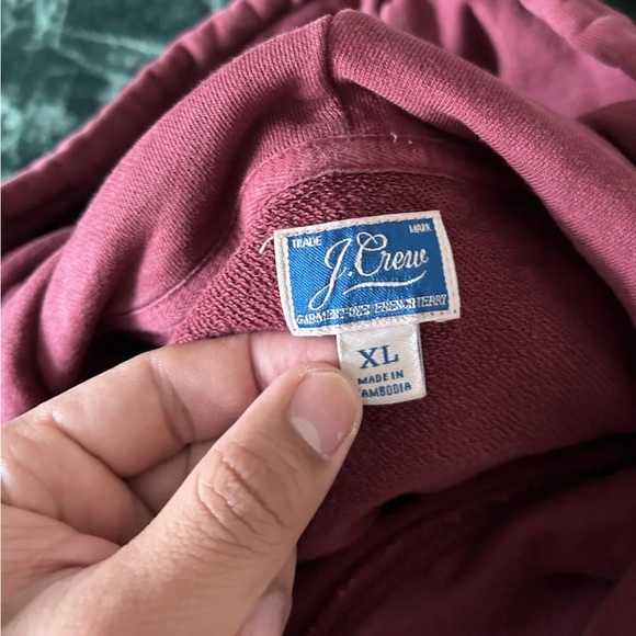 J.Crew Red Hoodie Garment Dyed French Terry Men’s Sz XL - Picture 9 of 9